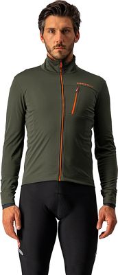 Castelli Go Cycling Jacket - MILITARY GREEN-FIERY RED - XL, MILITARY GREEN-FIERY RED